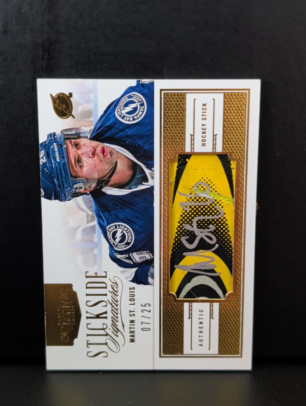 MARTIN ST. LOUIS 2013-14 PANINI DOMINION STICKSIDE SIGNATURES RELIC AUTO /25