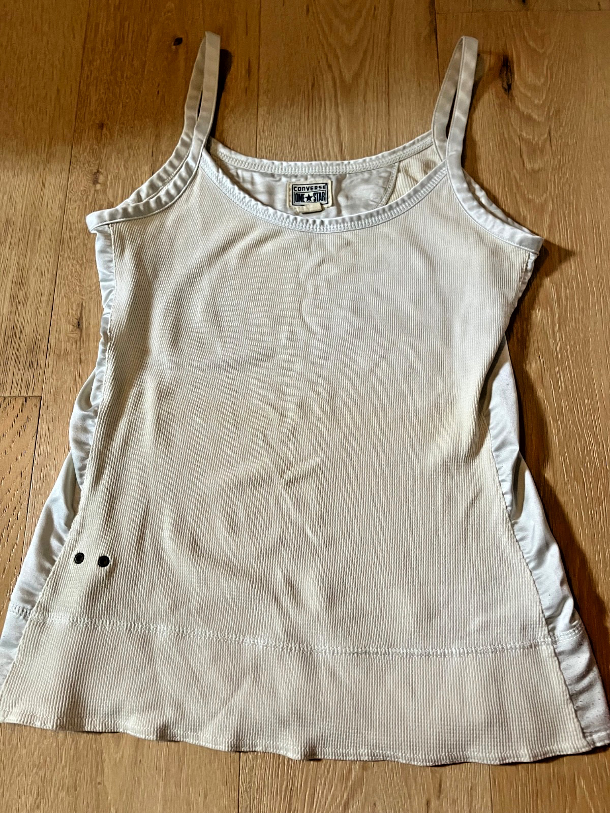 Vintage Converse One Star Y2K Cream Ribbed Cami Tank Top - Size XS Vintage Converse One Star Y2K Cream Ribbed Cami Tank Top - Size XS