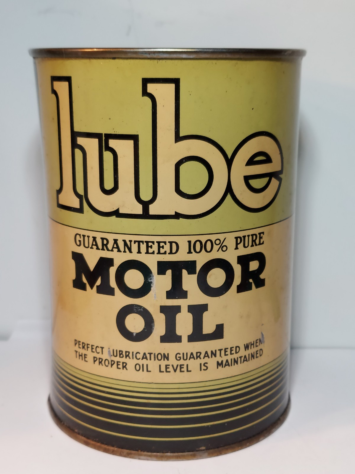 Vintage Lube Motor Oil Can 1 Qt Metal Empty Vintage Lube Motor Oil Can 1 Qt Metal Empty