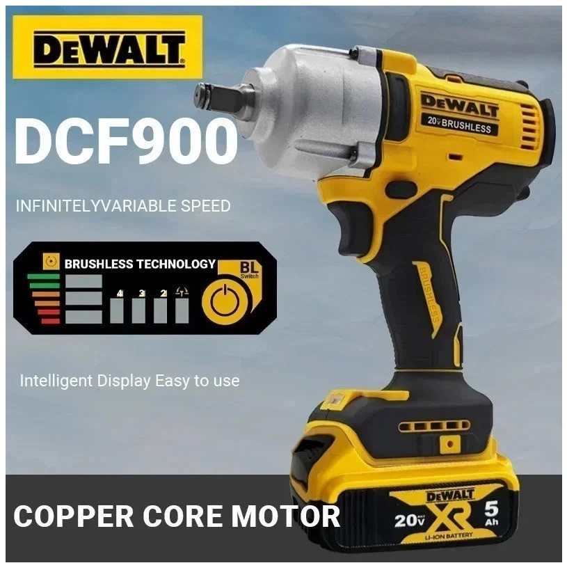 DEWALT DCF900B 20V Max XR 1/2 inch High Torque Impact Wrench with Hog Ring Anvil DEWALT DCF900B 20V Max XR 1/2 inch High Torque Impact Wrench with Hog Ring Anvil