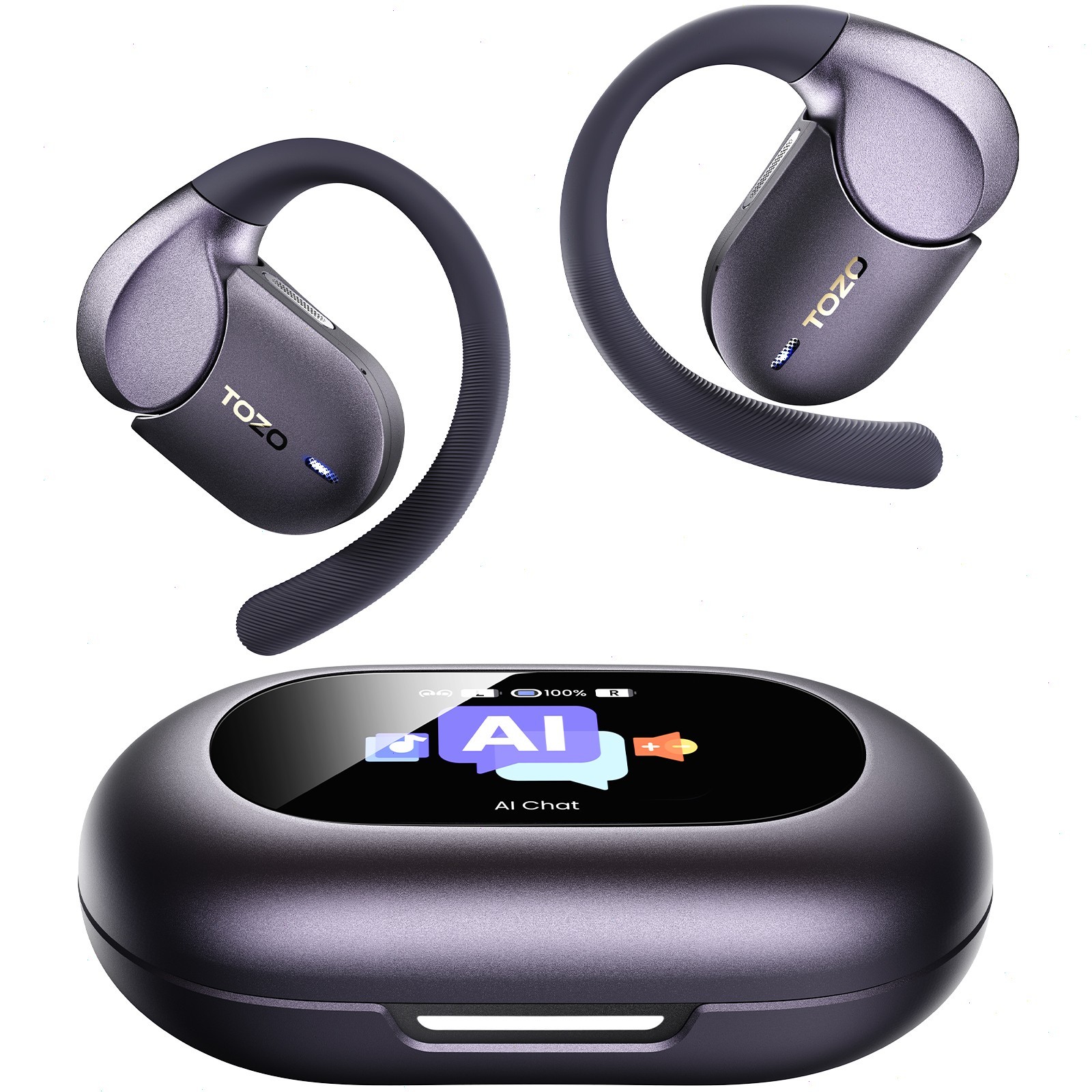 TOZO X2 Pro Open Ear Bluetooth Headphones with Smart Screen Al Voice Assistant