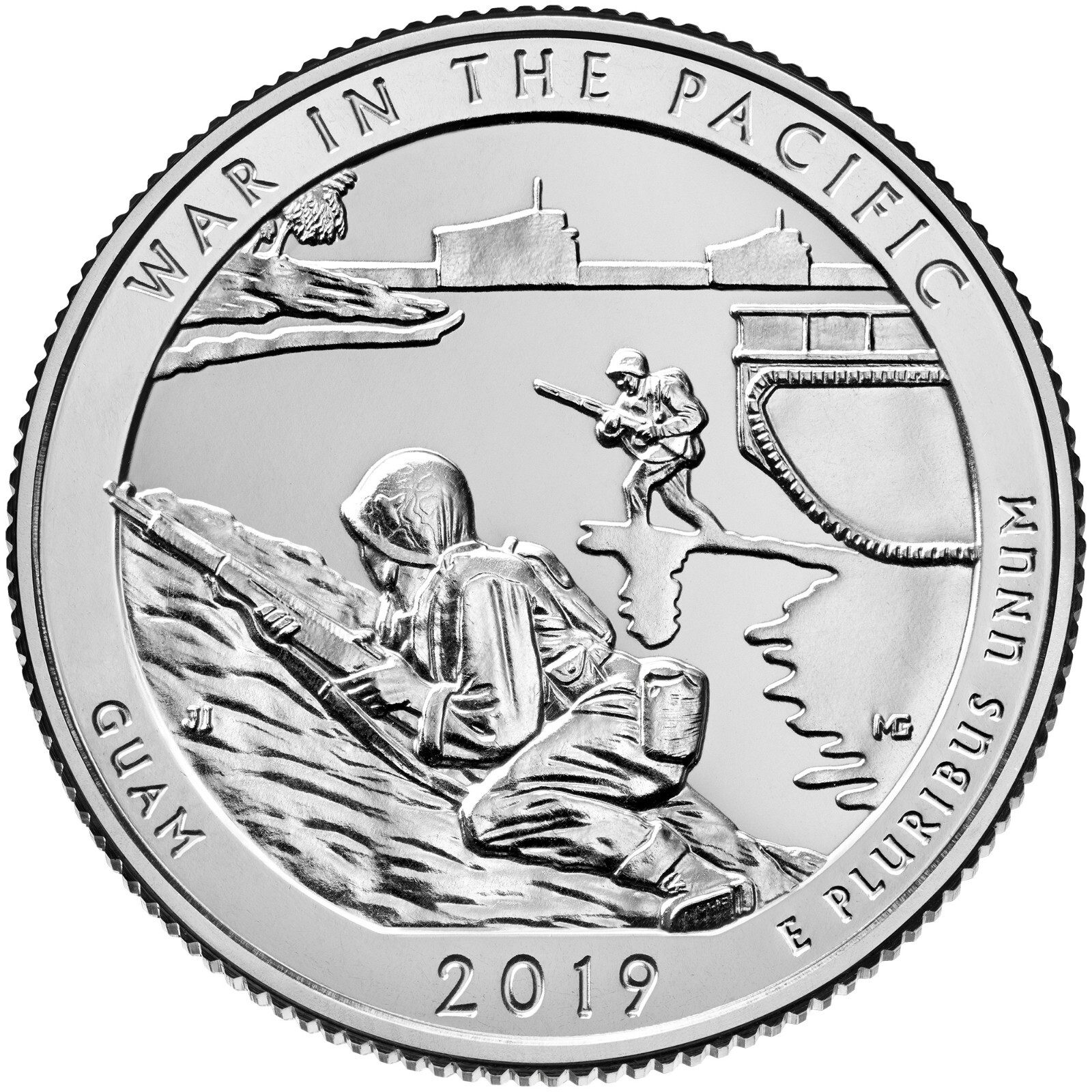 2019 D War in the Pacific Quarter. ATB Series Uncirculated From US Mint roll. 2019 D War in the Pacific Quarter. ATB Series Uncirculated From US Mint roll.