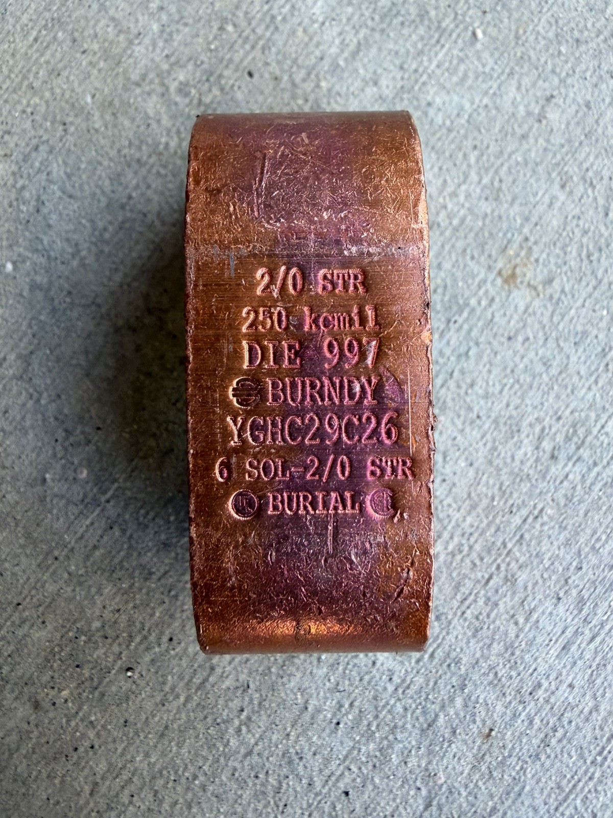 Burndy YGHC29C26 Compression Grounding C-TAP Connector Burndy YGHC29C26 Compression Grounding C-TAP Connector