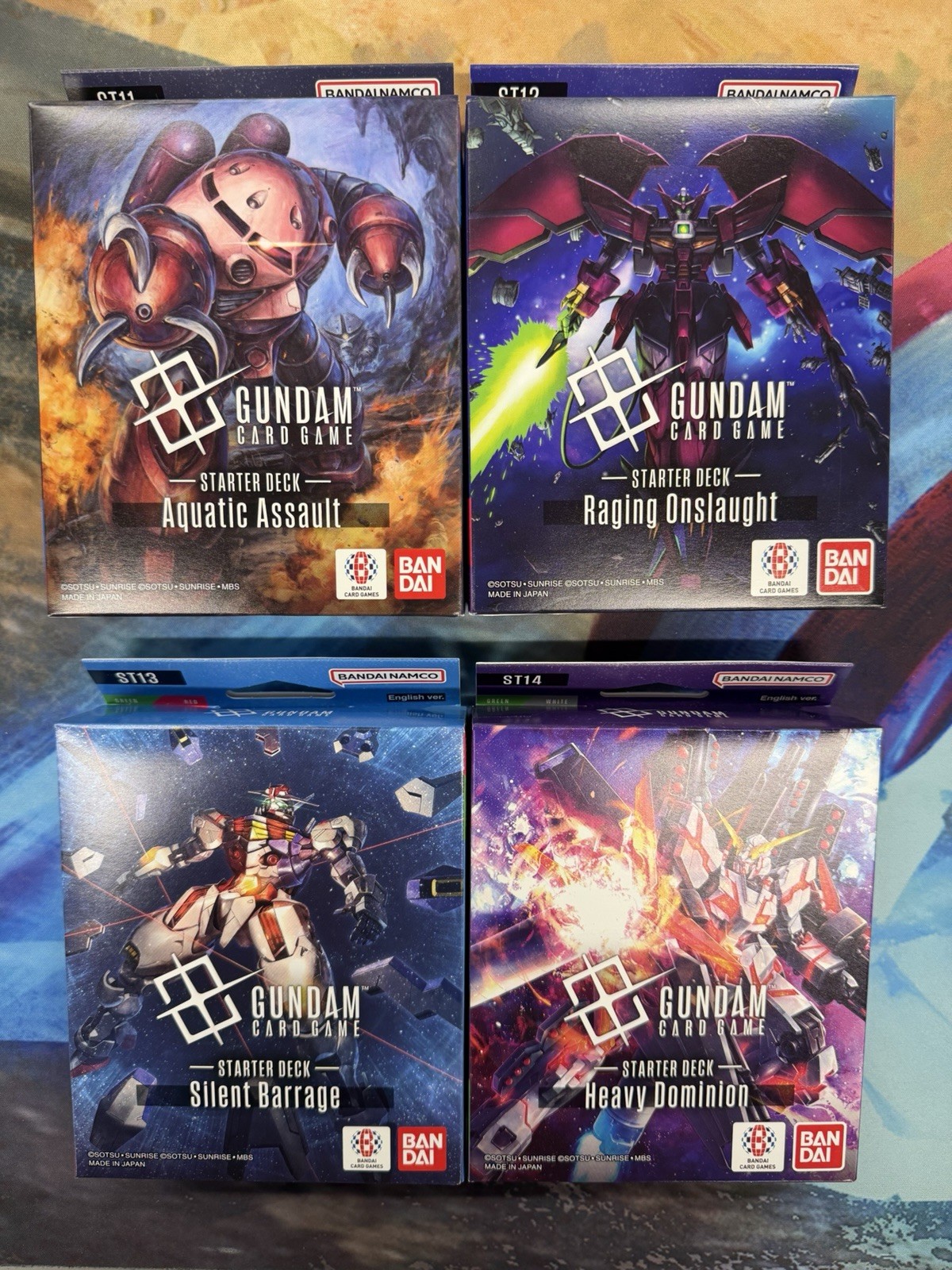 Gundam Card Game Starter Deck ST11 - ST14 Set English Ver In Hand Now