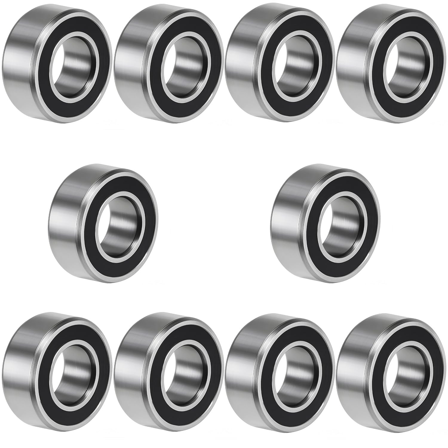 10 PCS MR1052RS Deep Groove Ball Bearings 5x10x4mm Double Sealed, Chrome Ste... 10 PCS MR1052RS Deep Groove Ball Bearings 5x10x4mm Double Sealed, Chrome Ste...