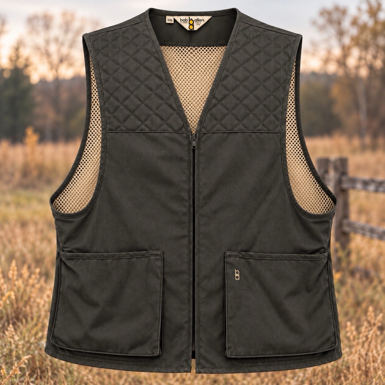 Vintage Bob Allen Shooting Vest Mens XXL USA Made Black Mesh Hunting Clay Trap