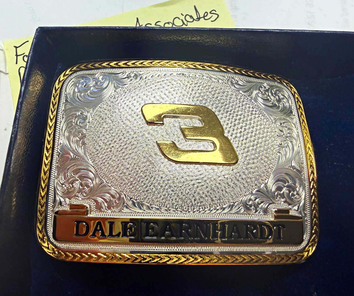 Montana Silversmiths Dale Earnhardt NASCAR Silver plated Belt Buckle Montana Silversmiths Dale Earnhardt NASCAR Silver plated Belt Buckle