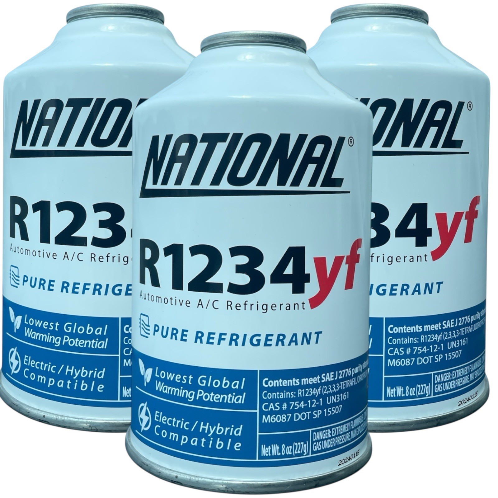 National R1234yf Refrigerant Automotive A/C Recharge 8oz Self Sealing Can 3 Pack National R1234yf Refrigerant Automotive A/C Recharge 8oz Self Sealing Can 3 Pack