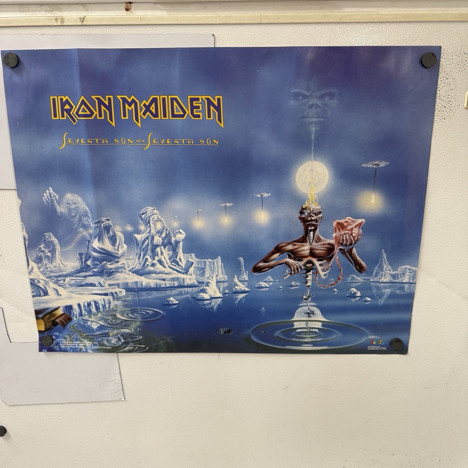 Original 1988 Iron Maiden Poster Seventh Son Metal Rock Band Vintage 17x22 Funky Original 1988 Iron Maiden Poster Seventh Son Metal Rock Band Vintage 17x22 Funky