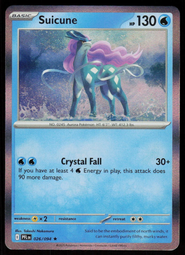 Suicune 026/094 Rare Phantasmal Flames Pokemon Holo Near Mint
