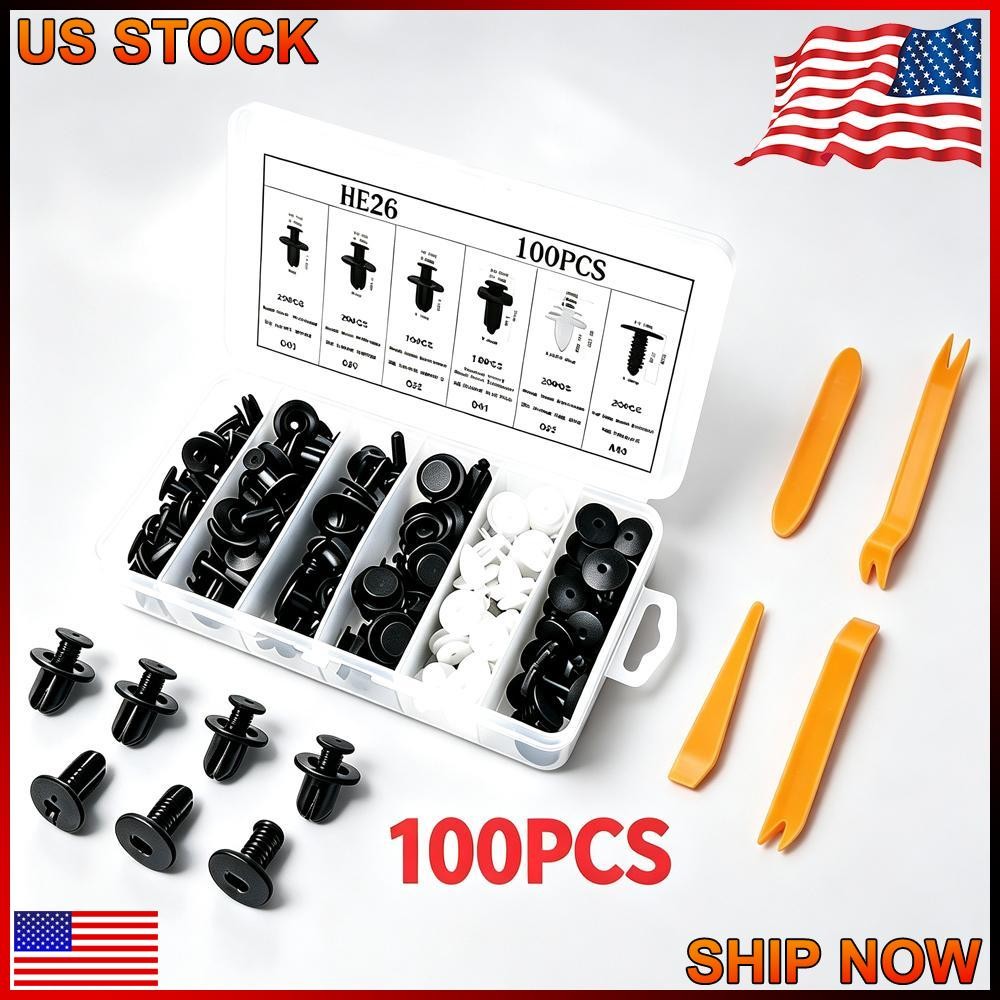 For Mazda CAR 100x Box Set Bumper Fender Liner Push Type Retainer Clips Fastener