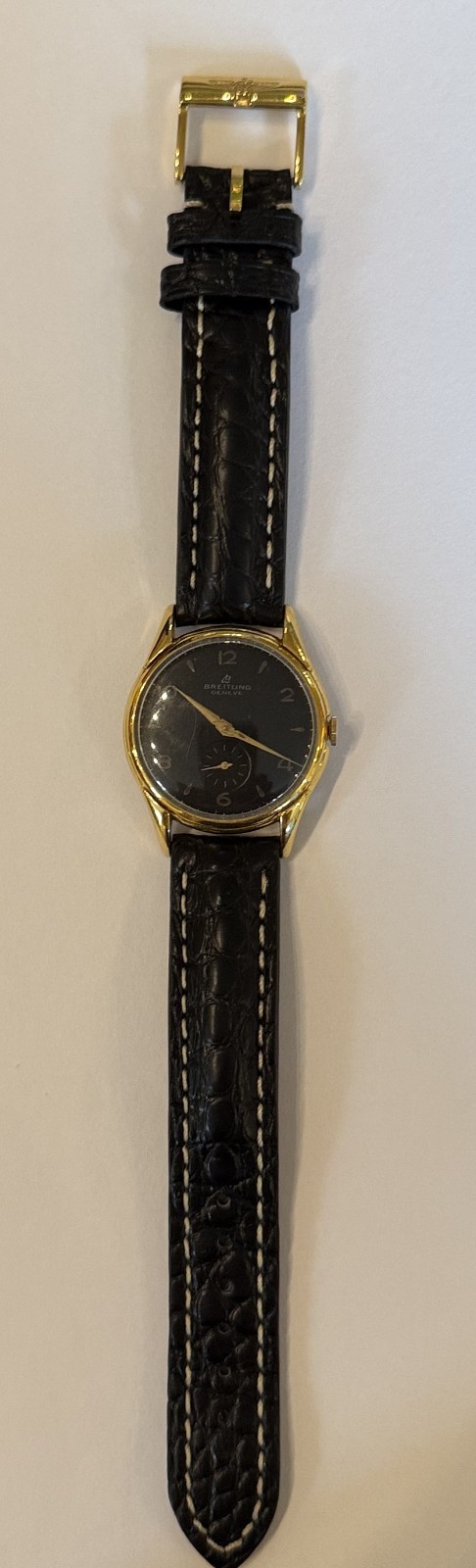 Vintage Breitling manual wind Swiss men watch 35mm 18k gold plate