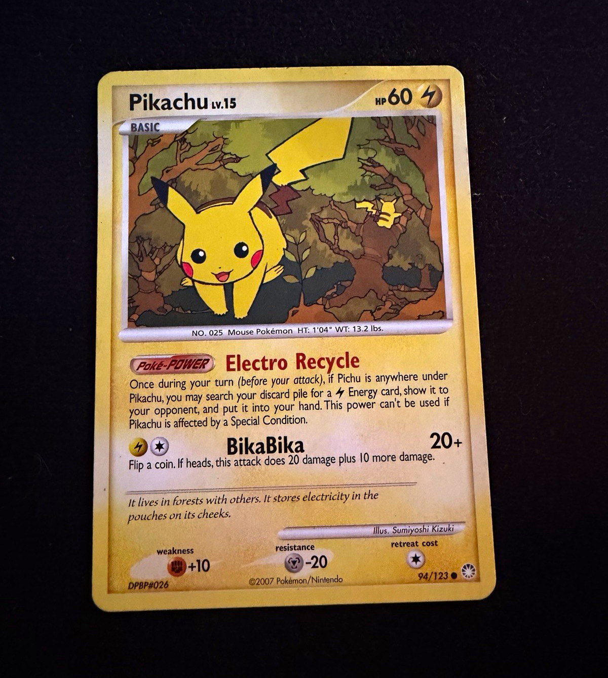 Pokemon TCG Pikachu 94/123 Mysterious Treasures Regular ENG 2007 Pokemon TCG Pikachu 94/123 Mysterious Treasures Regular ENG 2007