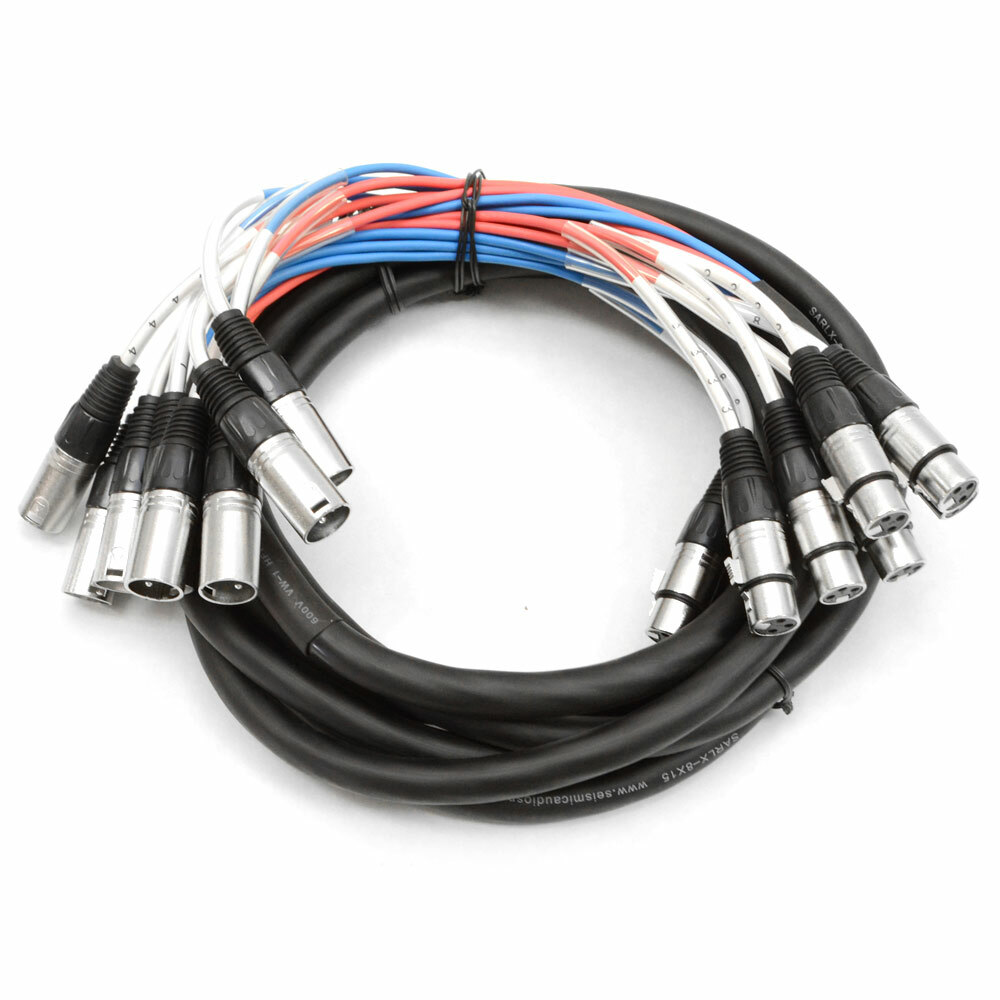 NEW 8 CHANNEL XLR SNAKE CABLE - 15 Feet Pro Audio Patch NEW 8 CHANNEL XLR SNAKE CABLE - 15 Feet Pro Audio Patch