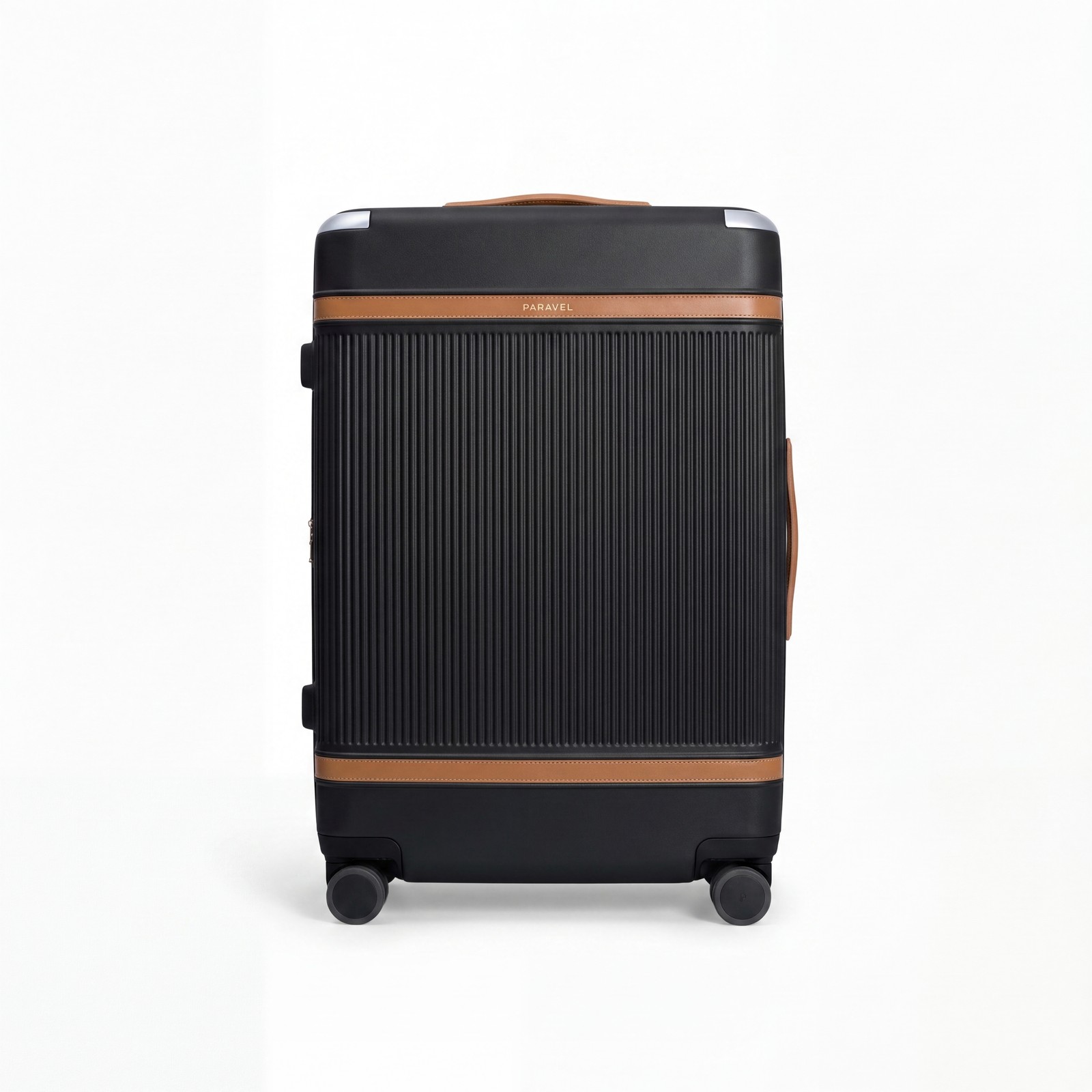 Paravel Aviator Carry-On Plus Spinner Suitcase Travel Luggage Sandstone Black