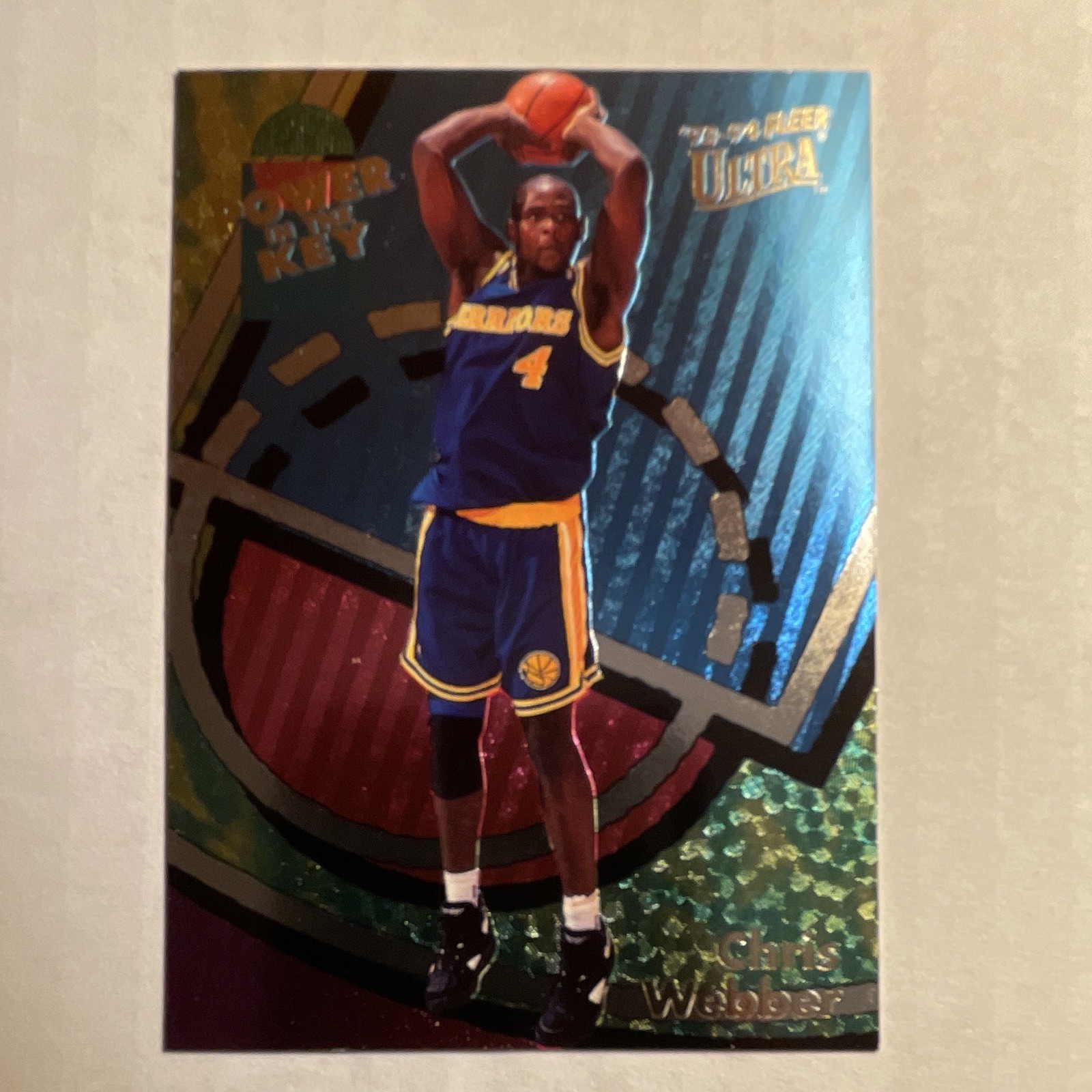 1993-94 Fleer Ultra Chris Webber Power In The Key Insert Card #9 of 9 - Warriors 1993-94 Fleer Ultra Chris Webber Power In The Key Insert Card #9 of 9 - Warriors
