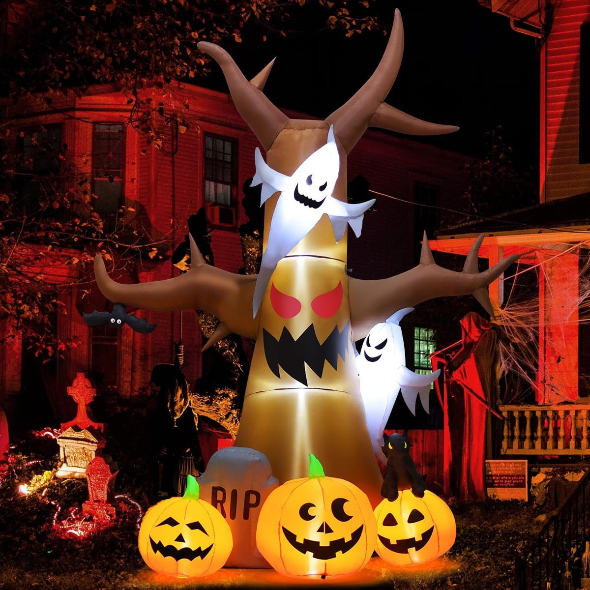 12 FT Halloween Inflatables Tree Outdoor Decorations Blow up Yard Scary Dead Tre 12 FT Halloween Inflatables Tree Outdoor Decorations Blow up Yard Scary Dead Tre