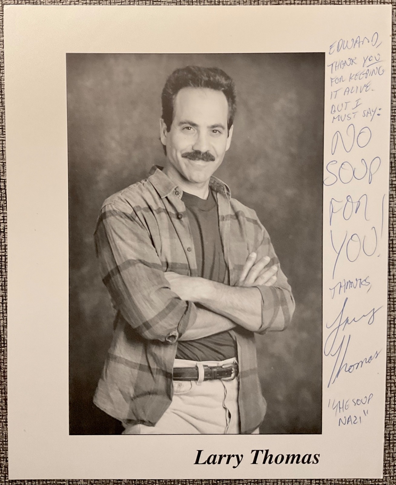 LARRY THOMAS SIGNED photo NO SOUP FOR YOU 8 X 10 SEINFELD TV SERIES LARRY THOMAS SIGNED photo NO SOUP FOR YOU 8 X 10 SEINFELD TV SERIES