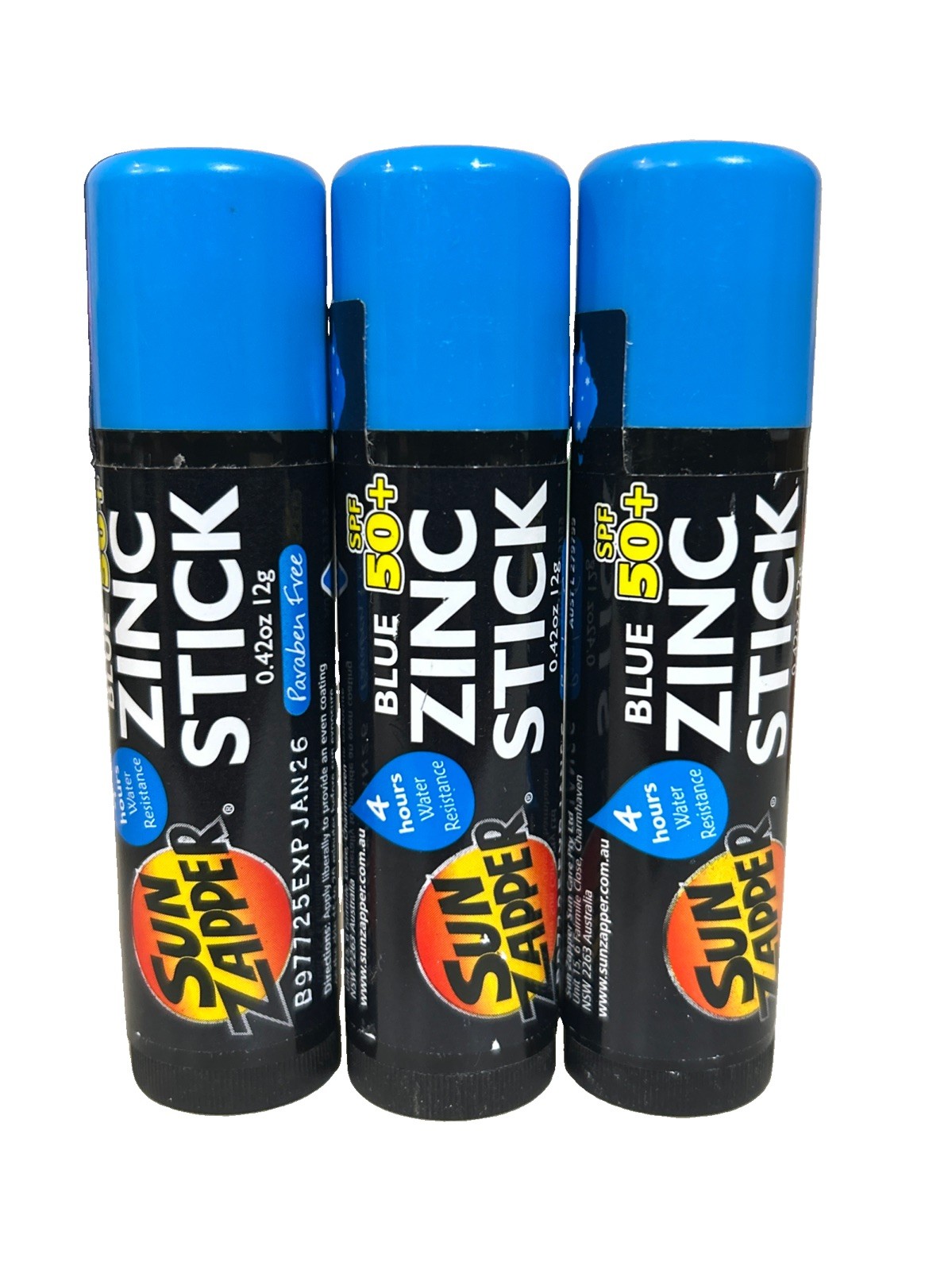 (3) Sun Zapper Zinc Oxide Sunscreen Stick – Blue SPF 50+ Water-Resistant Broad (3) Sun Zapper Zinc Oxide Sunscreen Stick – Blue SPF 50+ Water-Resistant Broad