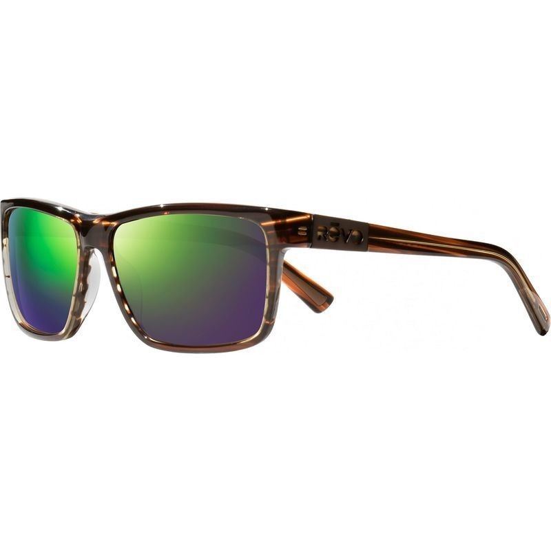 Revo Sunglasses WINSTON Shiny Brown Horn Frame / Green POLARIZED Lens RE1242