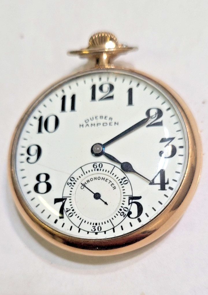 Vintage 1917 Hampden Chronometer 16s 21j Pocket Watch   RUNS