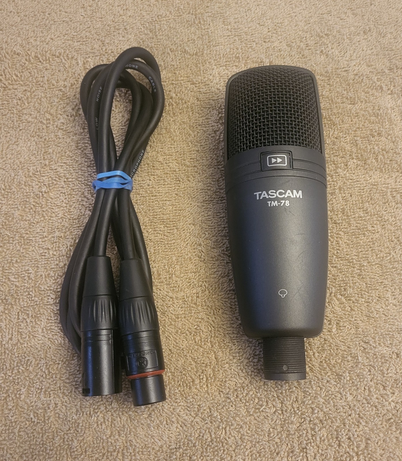 Tascam TM-78 Supercardioid Condenser Microphone Studio XLR w/ Cable