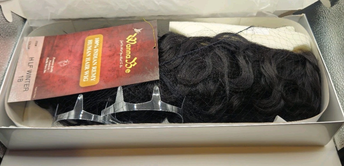 Wanna Be H LF Winter 1B 100% Indian Remy Curly Human Hair Wig Natural Black