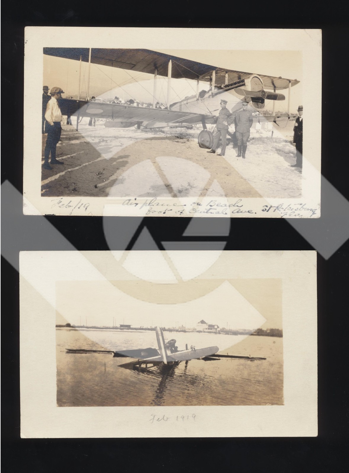 1919 RPPC Air Plane Post Cards x2 Rare St Petersburg Beach Florida Vintage 1919 RPPC Air Plane Post Cards x2 Rare St Petersburg Beach Florida Vintage