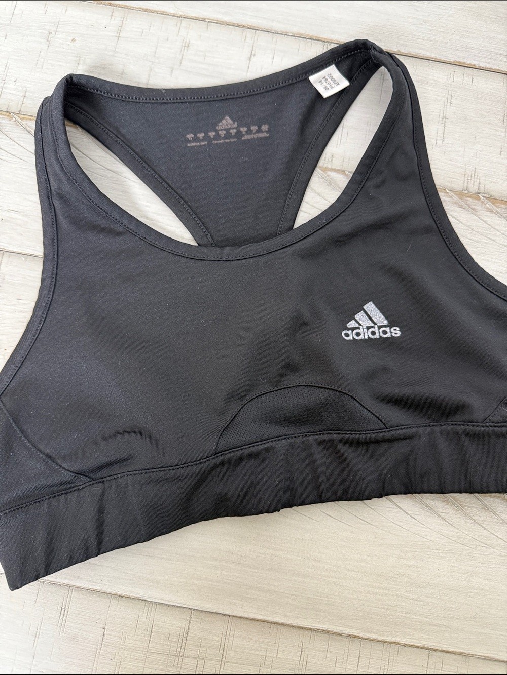 Adidas Techfit Black Racerback Sports Bra Medium Support EUC Size XS/S Gymcore