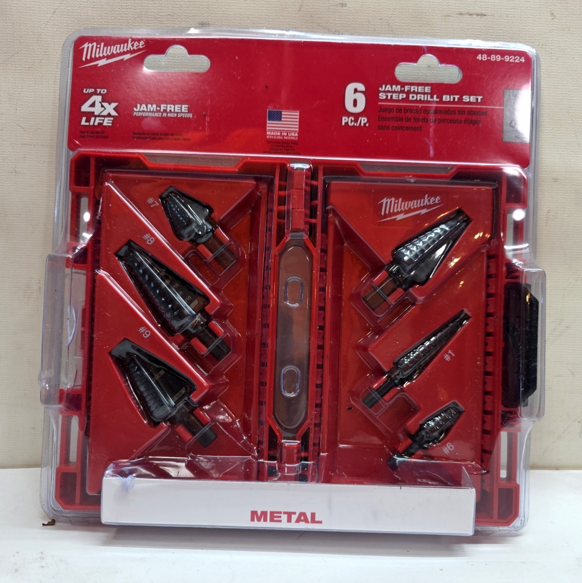 Milwaukee 48-89-9224 Step Drill Bit 6-Piece Set (#1, #4, #6, #7, #8, #9) Milwaukee 48-89-9224 Step Drill Bit 6-Piece Set (#1, #4, #6, #7, #8, #9)