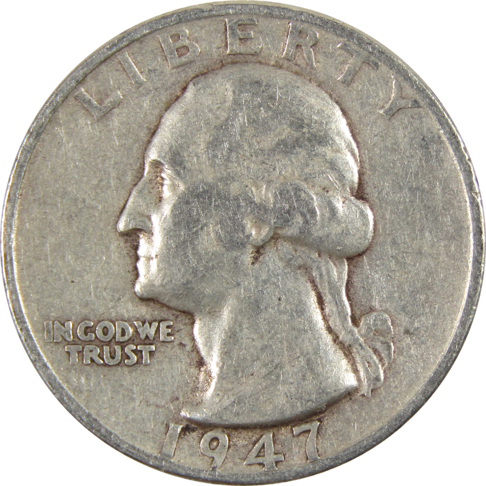 1947 S Washington Silver Quarter VG Very Good 25c Coin Collectible
