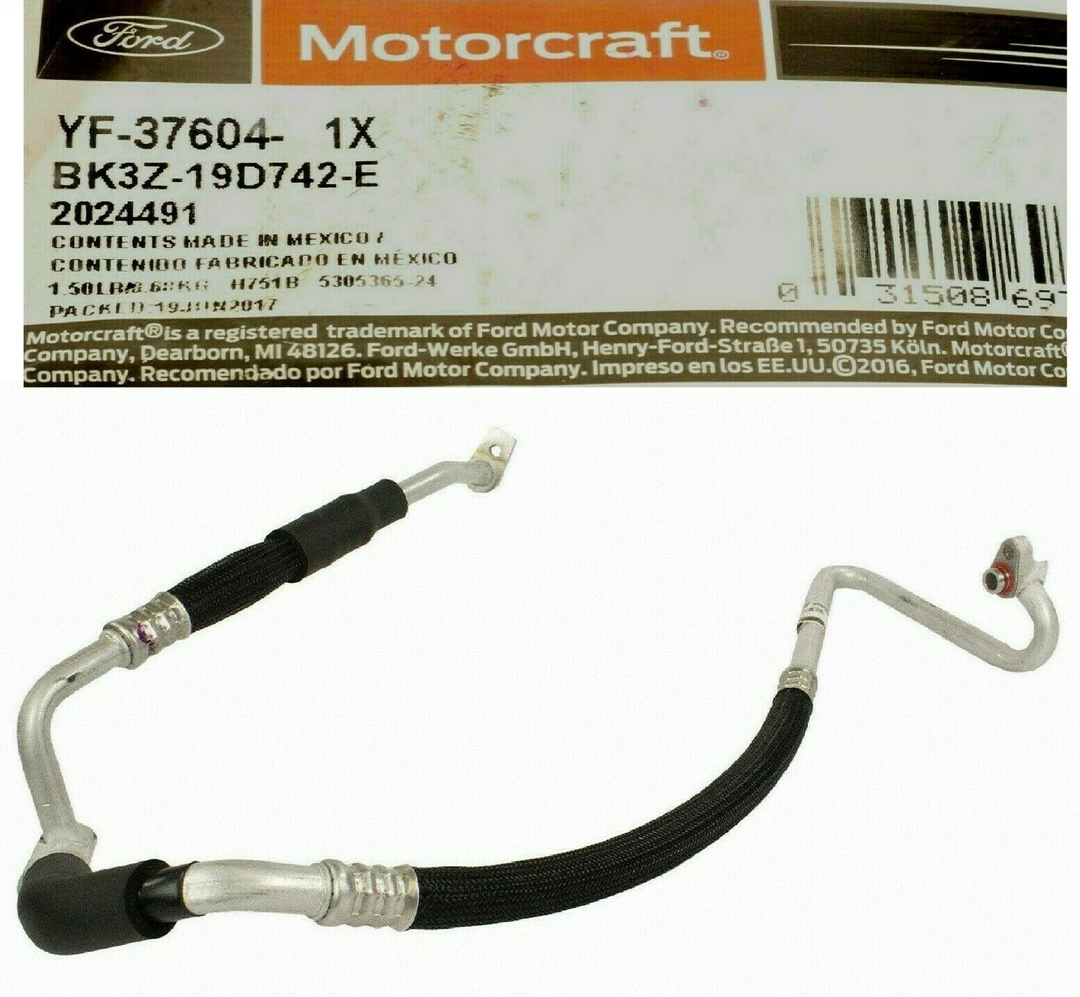 New A/C Refrigerant Suction Hose MOTORCRAFT YF-37604, YF37604, BK3Z19D742E