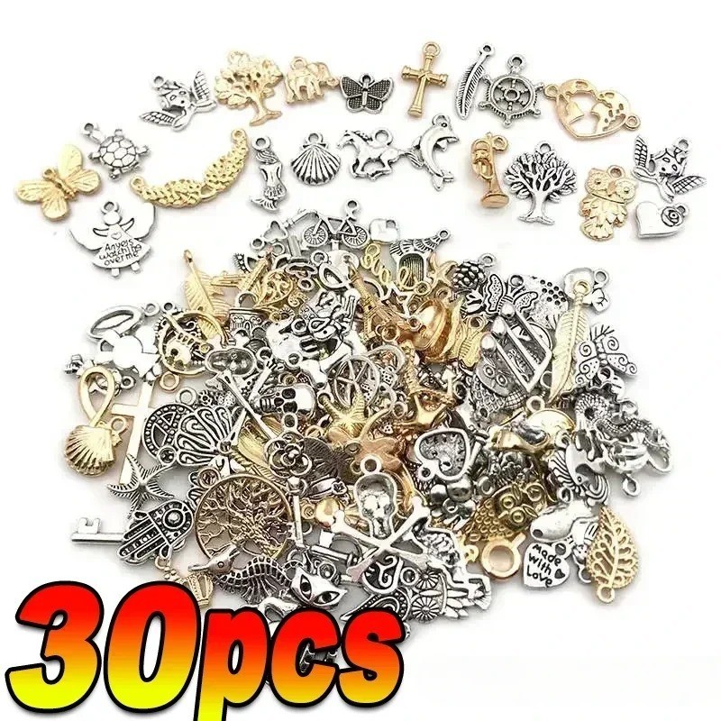 200Pcs Mixed Charms Pendant DIY Jewelry Making Accessory for Bracelet Necklace