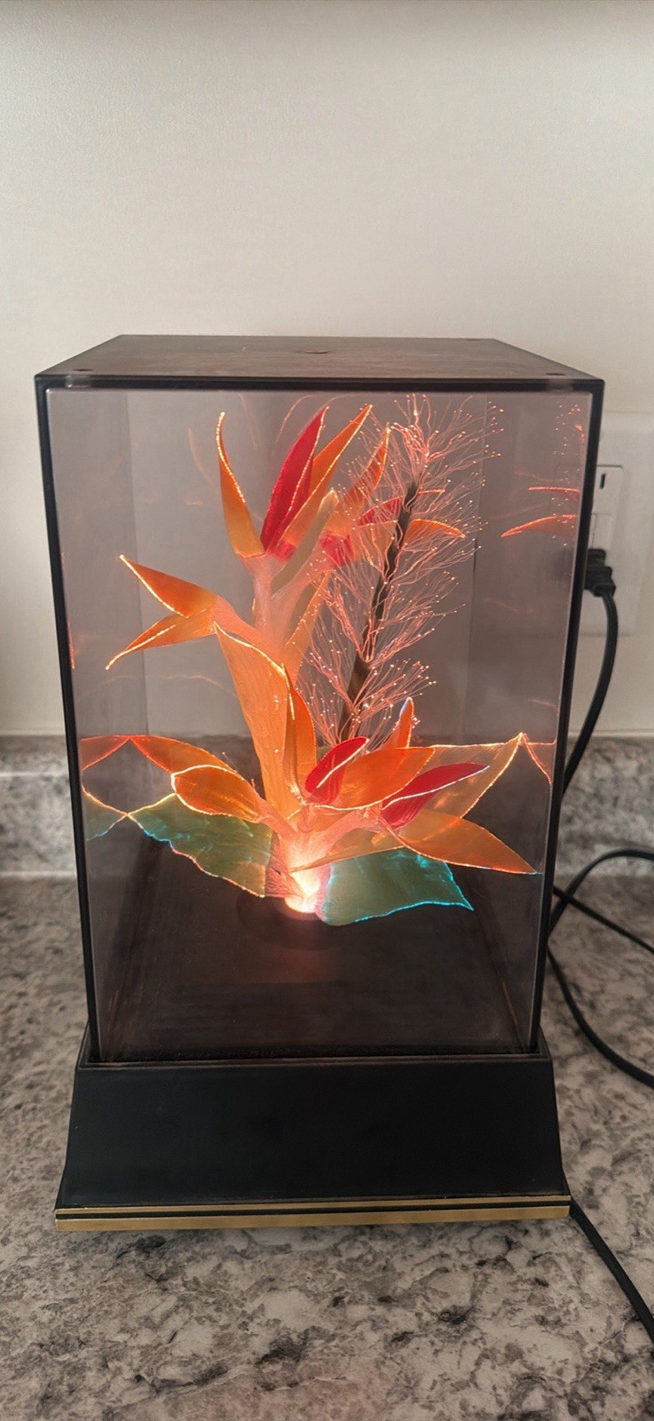 Vintage 1980-1990’s Birds of Paradise Flower Fiber Optic Night Light YS-800