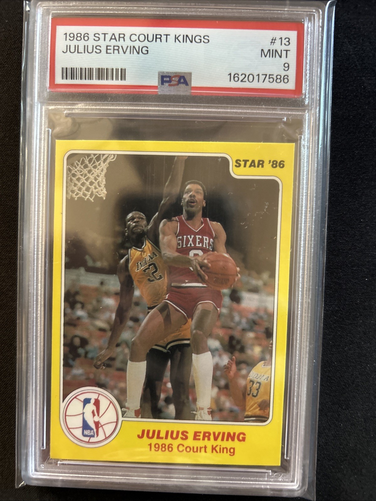 1986 Star Court Kings - Julius Erving #13 PSA 9 Mint. Low Population 1986 Star Court Kings - Julius Erving #13 PSA 9 Mint. Low Population