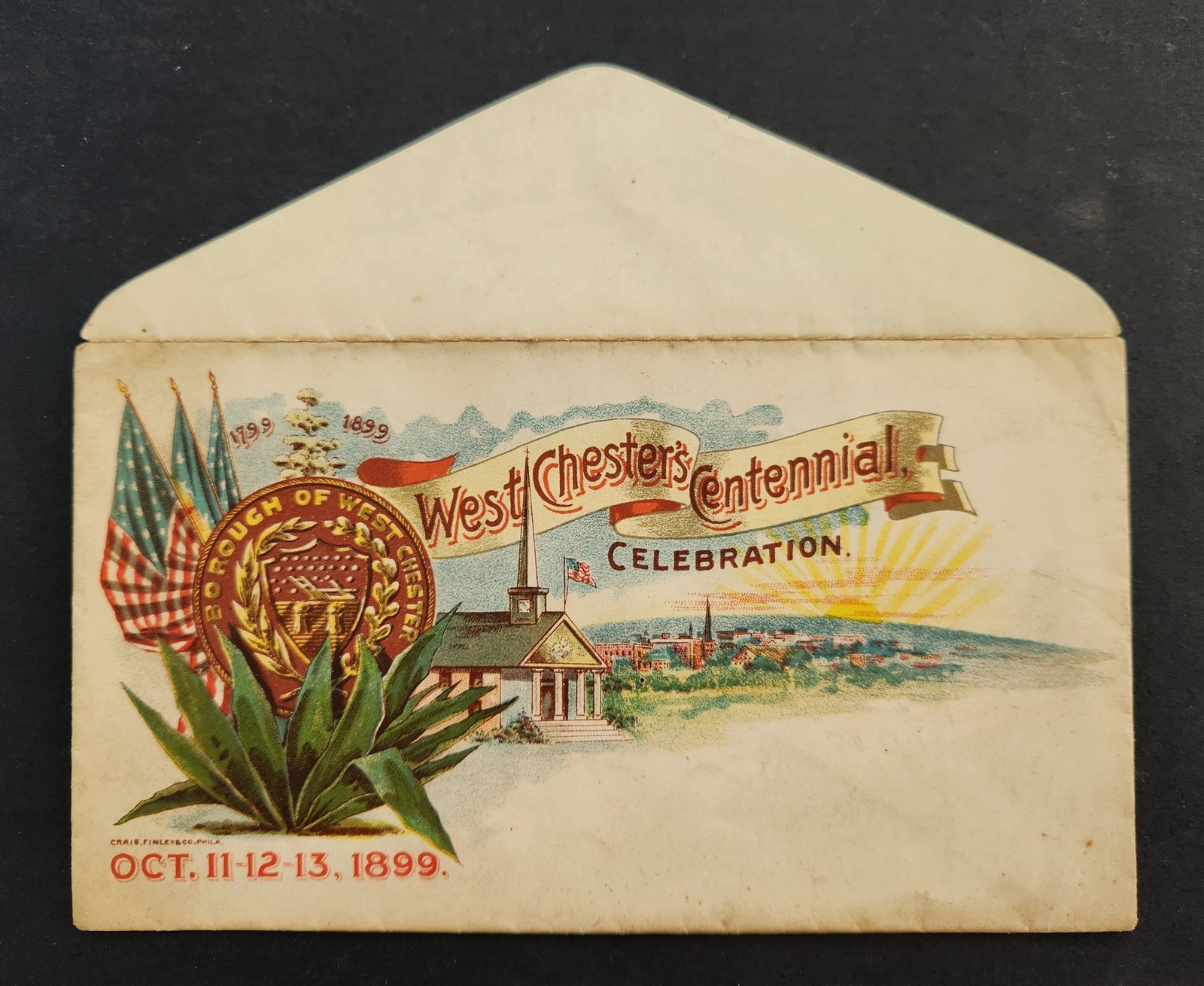 1899 antique WEST CHESTER CENTENNIAL pa celebration ENVELOPE COVER 