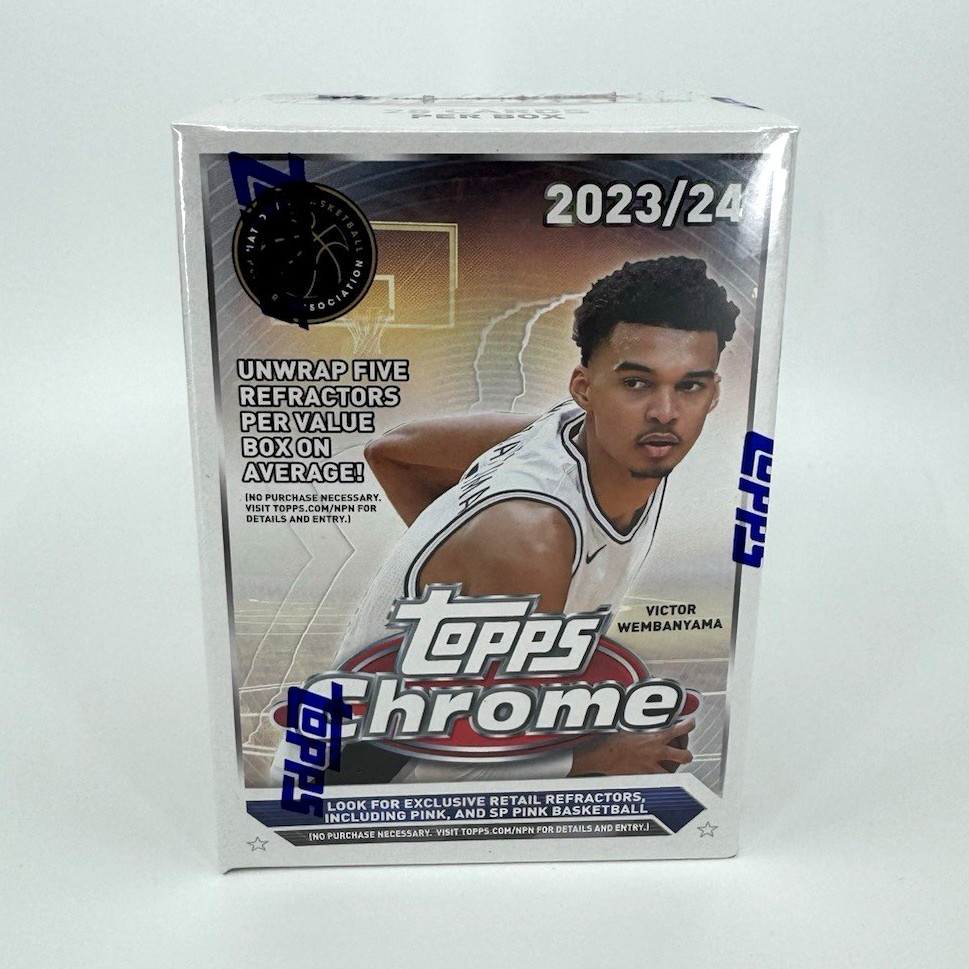 Topps 2023-24 Topps Chrome Basketball Blaster Box - Victor Wembanyama Topps 2023-24 Topps Chrome Basketball Blaster Box - Victor Wembanyama