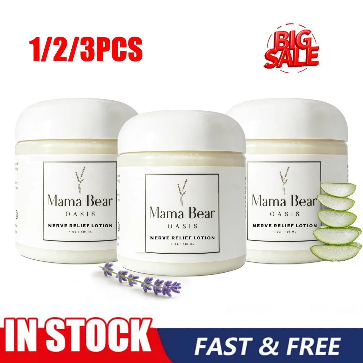 1/3X Mama Bear Oasis Nerve Relief Lotion for Foot, Leg, Magnesium Chloride 4oz 1/3X Mama Bear Oasis Nerve Relief Lotion for Foot, Leg, Magnesium Chloride 4oz