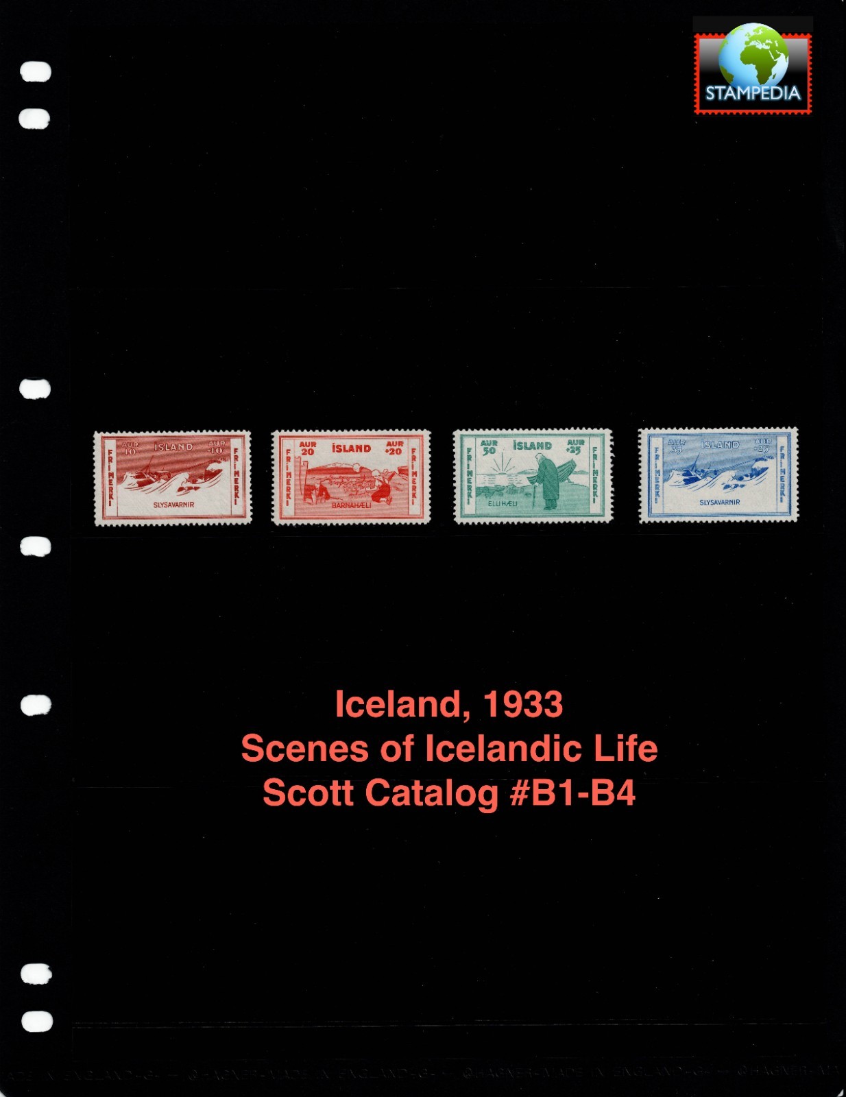 $14.00 Scott Value - 1933 ICELAND Scenes of Icelandic Life Charity CV MNH NH UMM