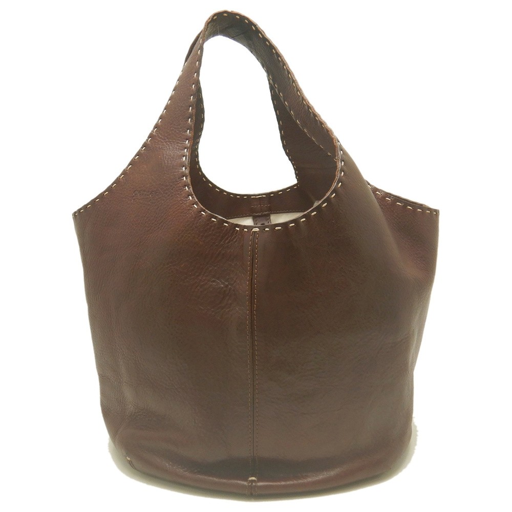 genten Tote Bag Euphrates 43450 Leather Dark brown/254386
