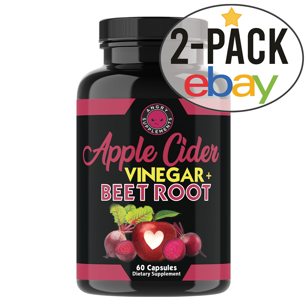 Angry Supplements Apple Cider Vinegar ACV + Beet Root Healthy Circulation 2PACK Angry Supplements Apple Cider Vinegar ACV + Beet Root Healthy Circulation 2PACK