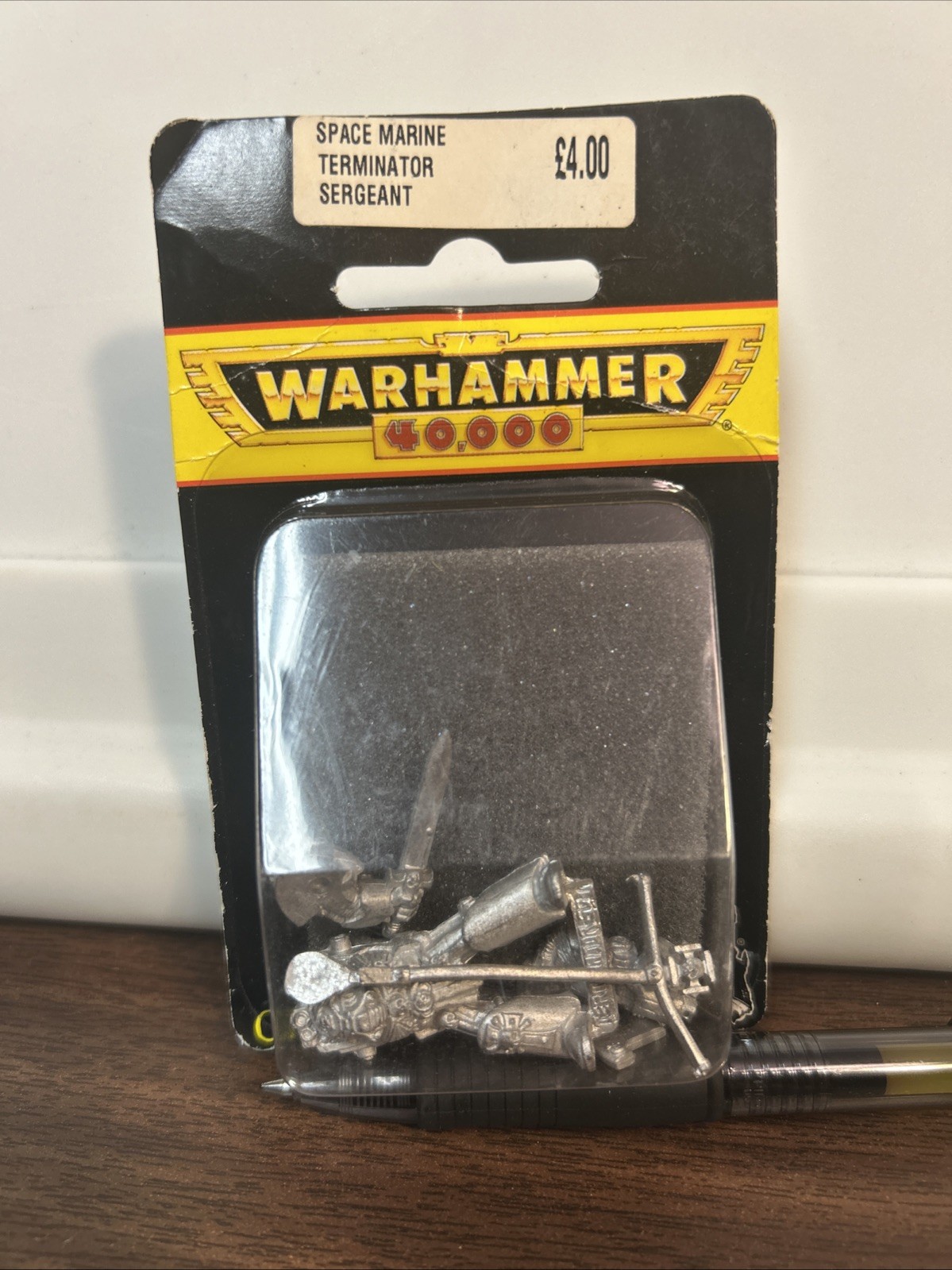 40K SPACE MARINE TERMINATOR SERGEANT NIB metal GW blister 1995 40K SPACE MARINE TERMINATOR SERGEANT NIB metal GW blister 1995