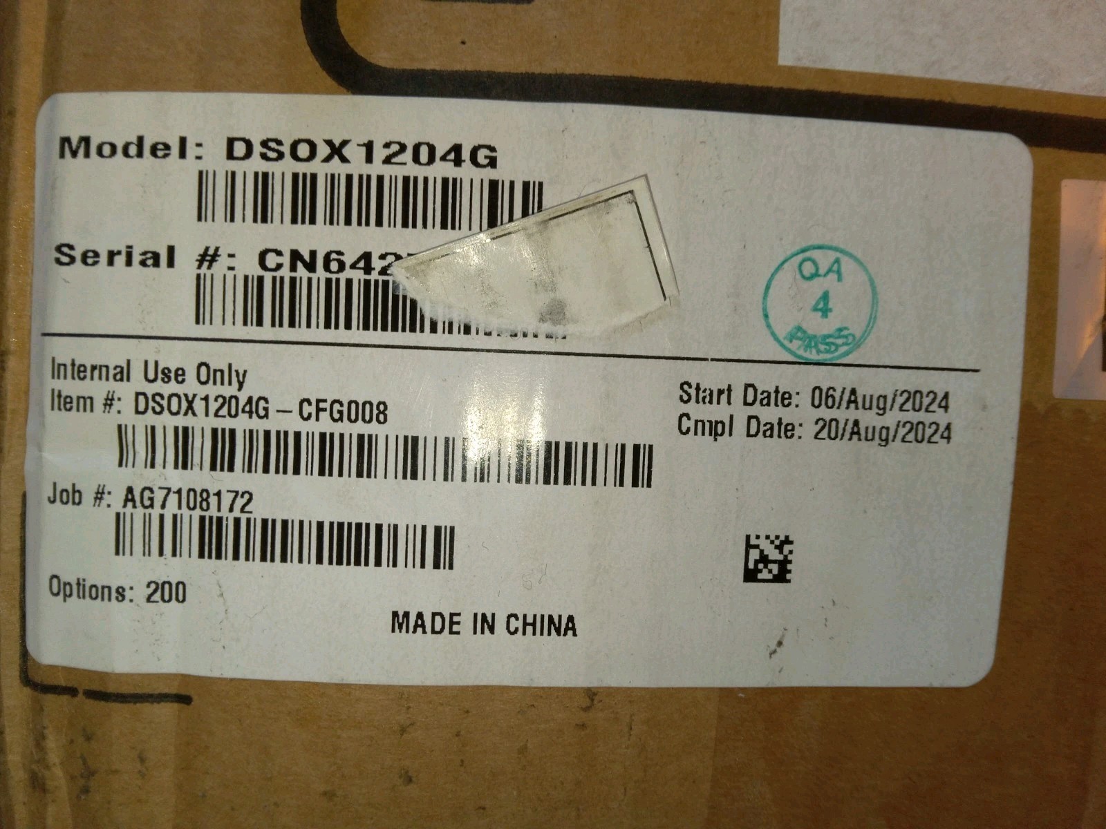Keysight DSOX1204G 200MHZ 4 Channel CFG008 Oscilloscope Brand New NO IMPORT FEE Keysight DSOX1204G 200MHZ 4 Channel CFG008 Oscilloscope Brand New NO IMPORT FEE