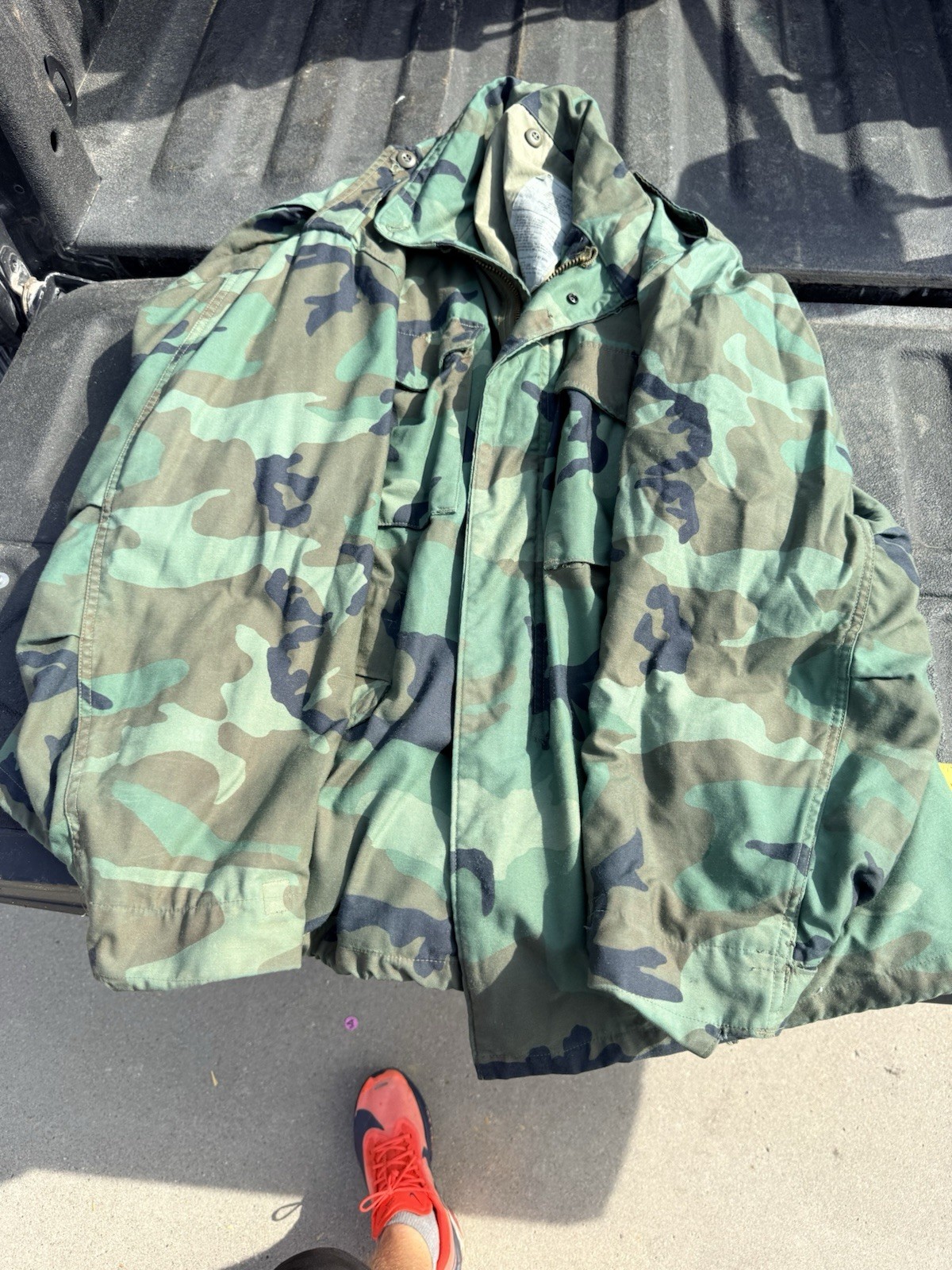 Vintage 1985 USGI M65 Field Jacket Woodland Camo Large Regular Golden Mfg USA