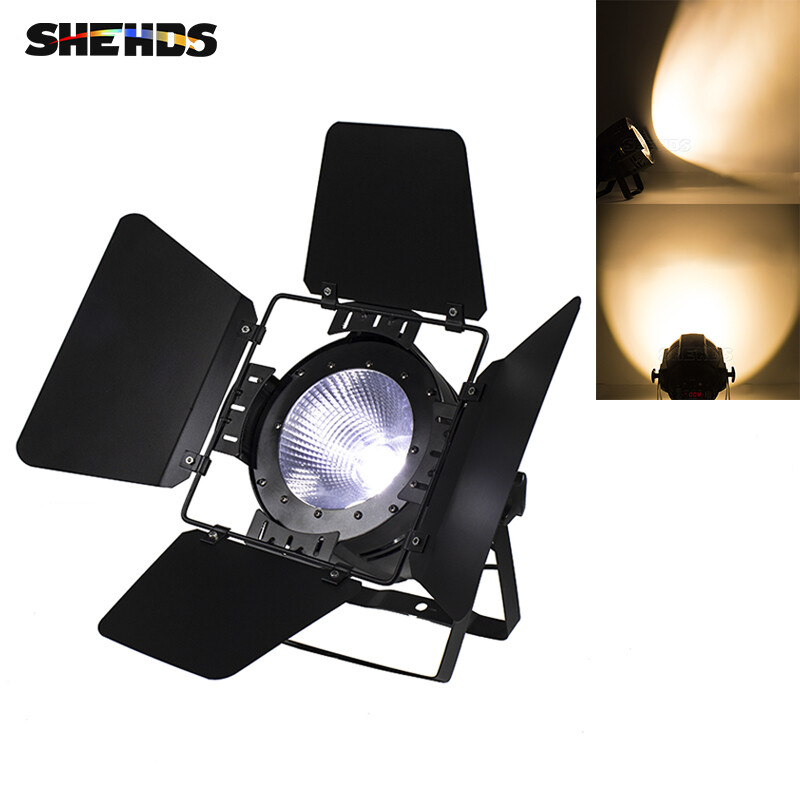 SHEHDS LED 200W COB Par Light Warm/ Cool White Lighting Or Barndoors For Theater