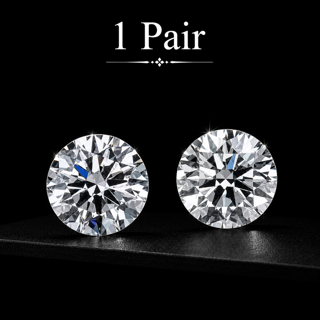 8 Ct Lab Grown White Diamond Round Cut VVS1 D Grade Stone Pair (4+4 Ct)