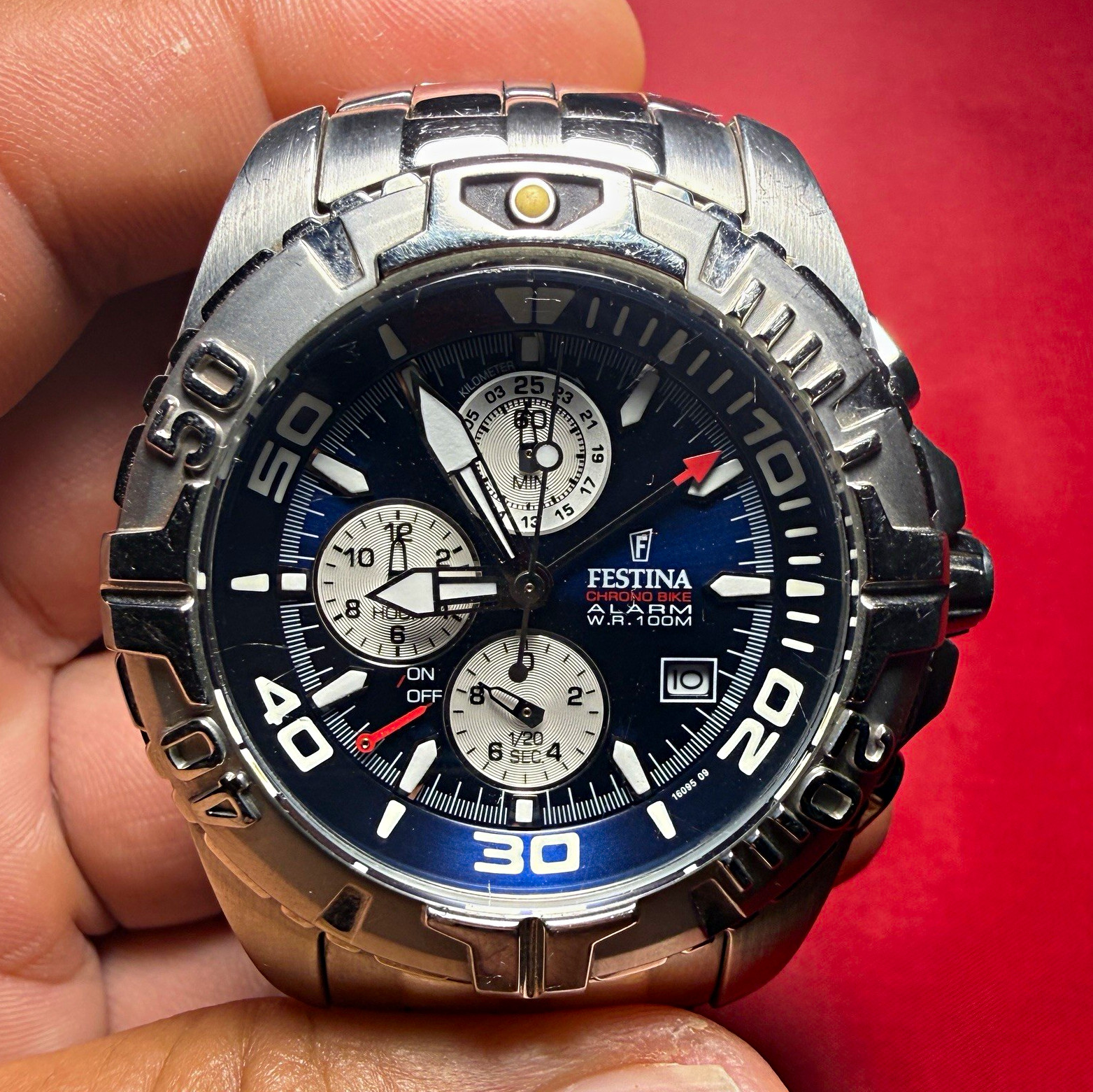 Festina Chrono Bike 16095 Men’s Alarm Chronograph Blue Dial Stainless Steel 100M