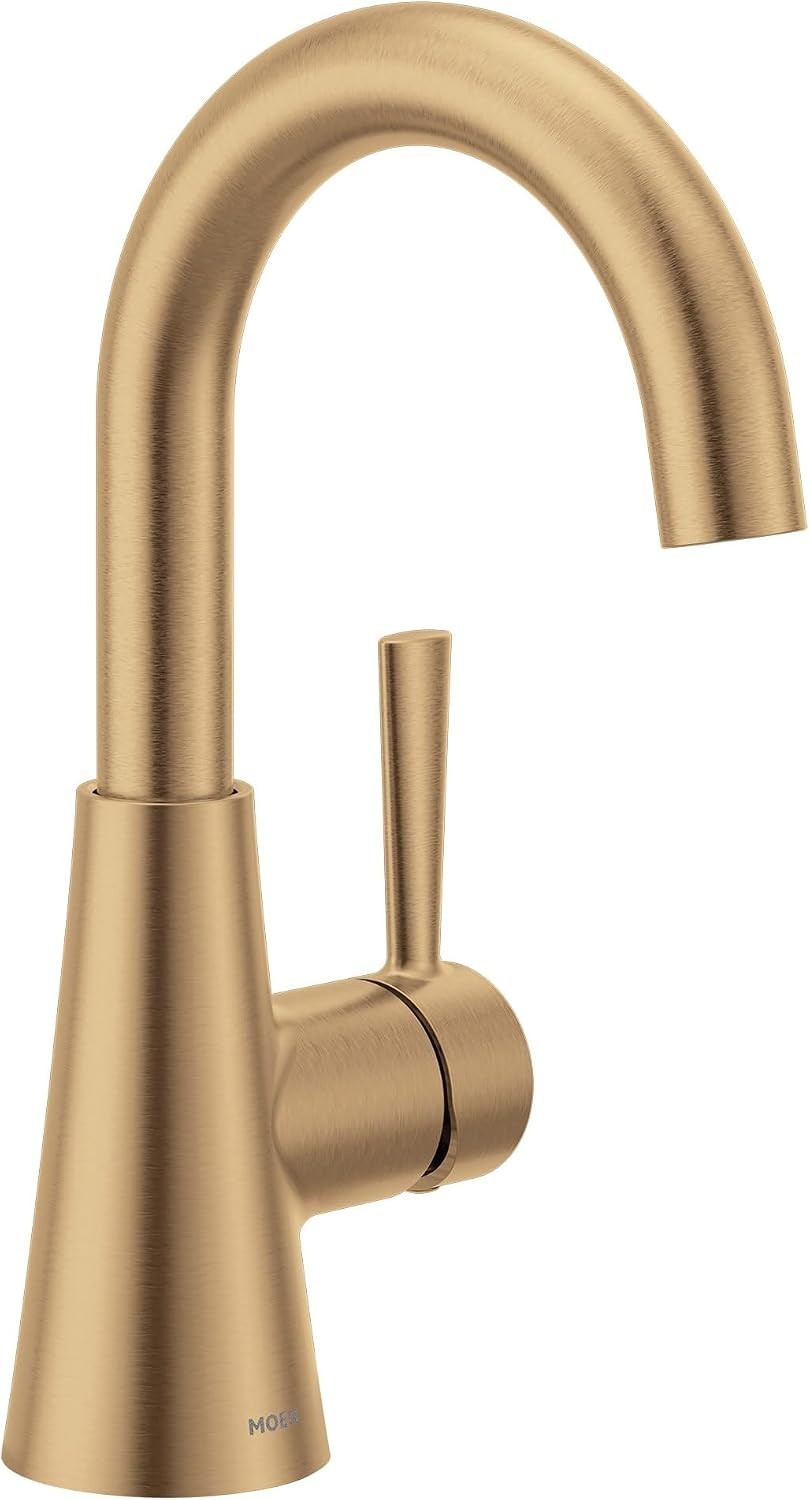 Moen 84021BZG Ronan One-Handle High Arc Bathroom Faucet Bronzed Gold