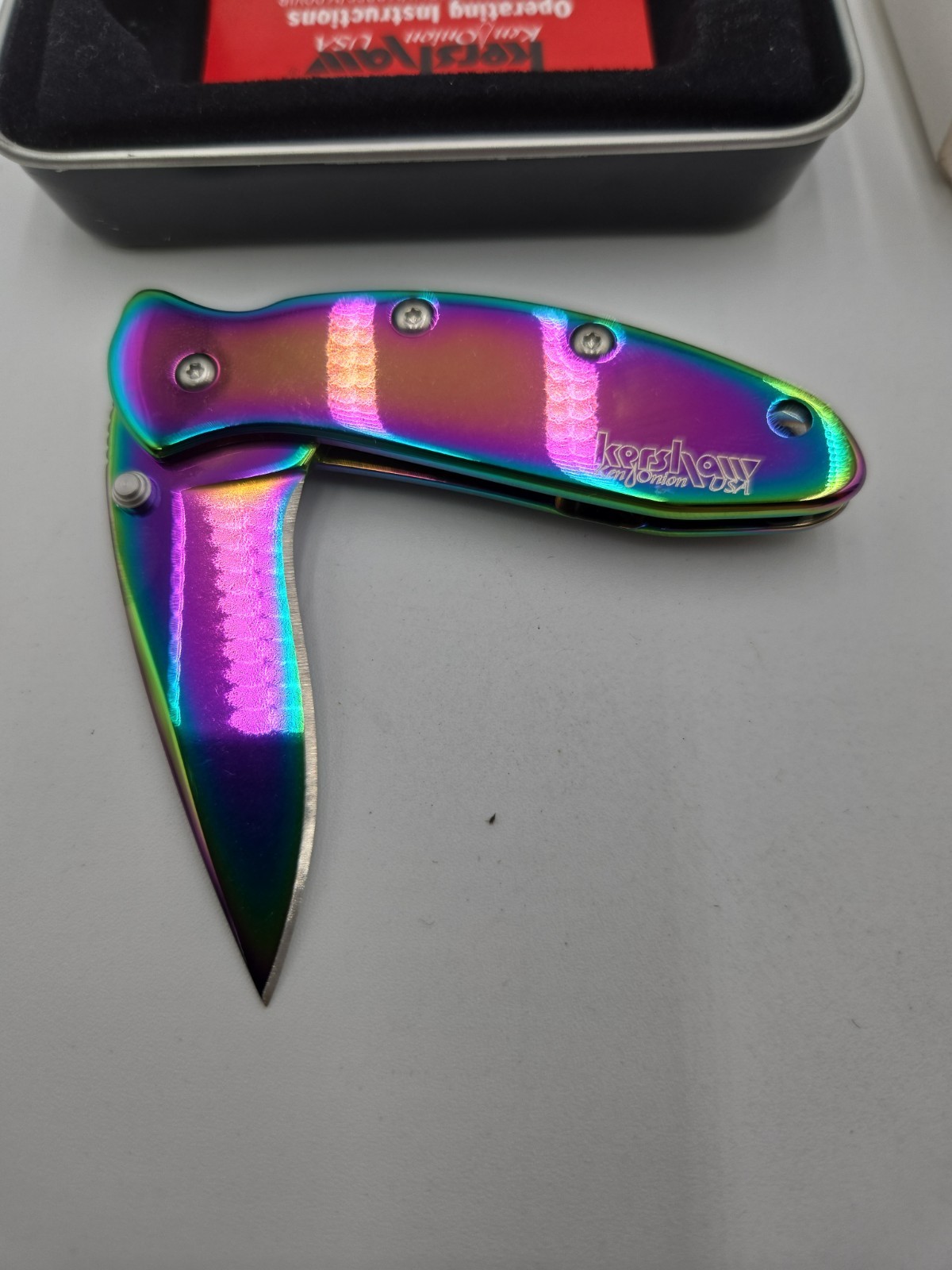 Kershaw 1600VIB Ken Onion Design Rainbow Chive Folding Pocket Knife See Photos