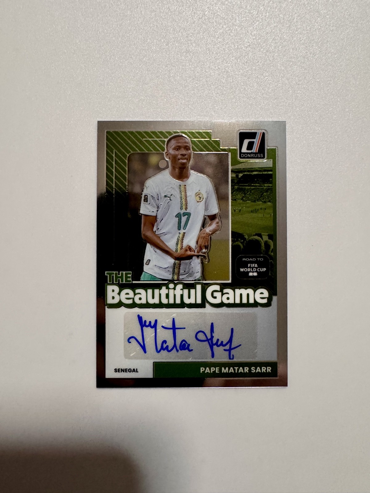 2025-26 Panini Donruss - The Beautiful Game Pape Matar Sarr (AU) 2025-26 Panini Donruss - The Beautiful Game Pape Matar Sarr (AU)